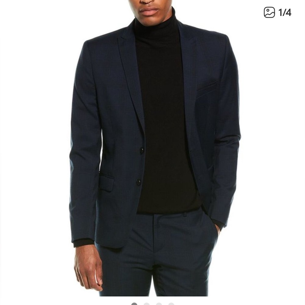 The kooples Men’s wool navy blue sport coat/blazer size 48, BNWT, $550 retail